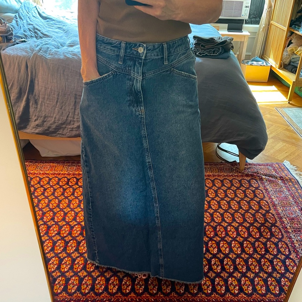 Free People Denim Maxi skirt